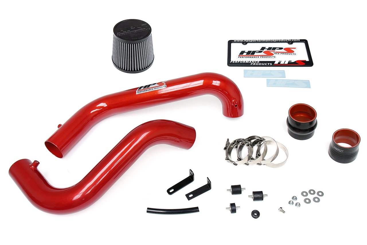 HPS Cold Air Intake Kit 1996-2000 Honda Civic CX DX LX, Converts to Shortram, Red