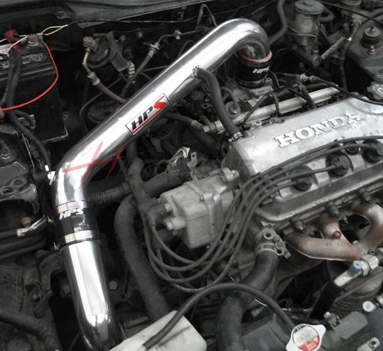 HPS Cold Air Intake Kit 1996-2000 Honda Civic CX DX LX, Converts to Shortram, Red