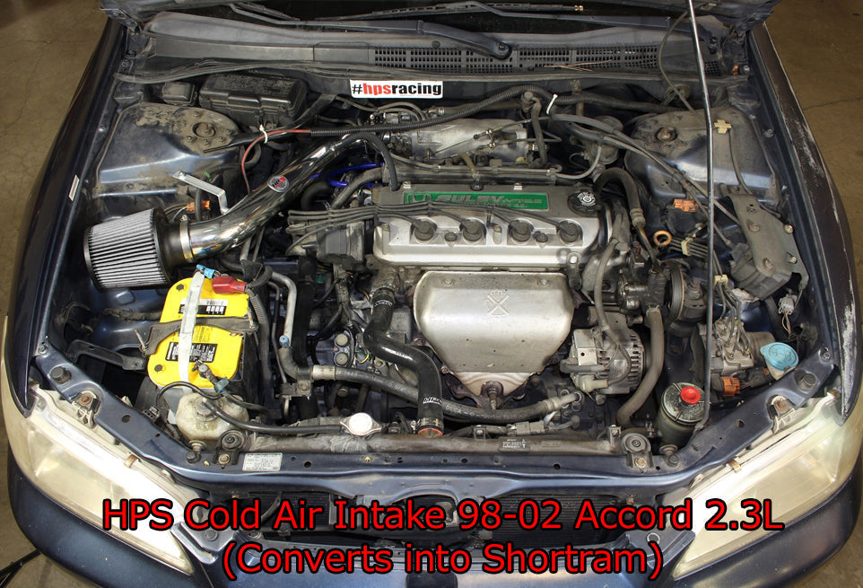 HPS Performance Products Cold Air Intake Kit 1998-2002 Honda Accord 2.3L DX EX LX VP SE, Converts to Shortram, Blue