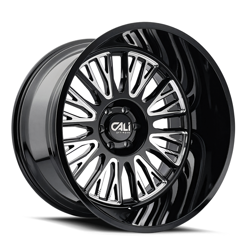 Cali Off-Road 9116 Vertex 20x10 / 5x127 BP / -25mm Offset / 78.1mm Hub Gloss Black Milled Wheel 9116-2173BM