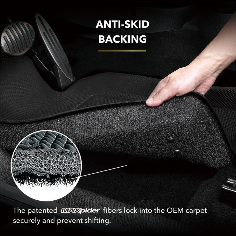 3D MAXpider 2020-2024 BMW 8 Series Coupe (G15) Kagu 2nd Row Floormats - Black L1BM11021509