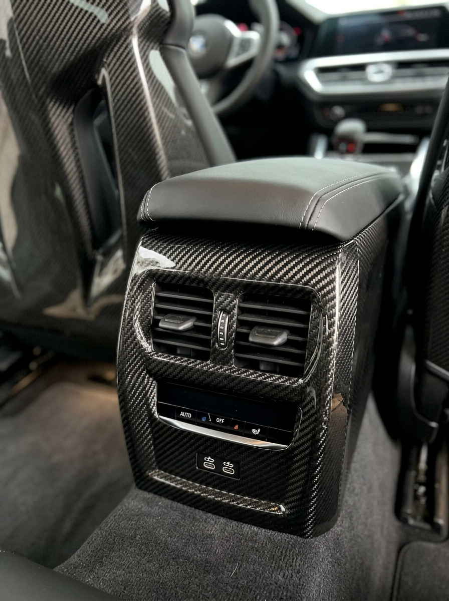 BMW 3 Series G80 G82 M3 M4 Carbon Fiber Rear Console Trim (2019+)