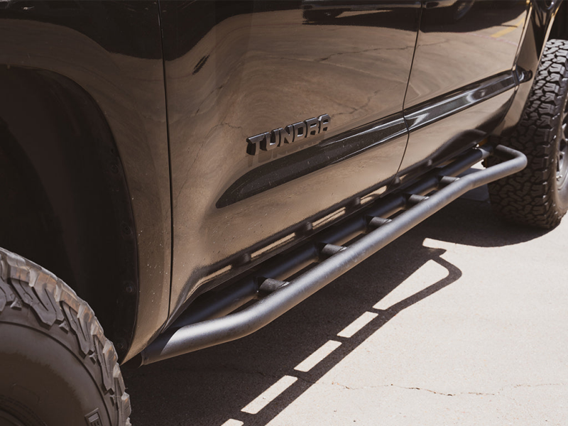 Cali Raised LED Cali Raised 14-21 Toyota Tundra Trail Edition Rock Sliders - No Kick Out / BedLiner CR2804