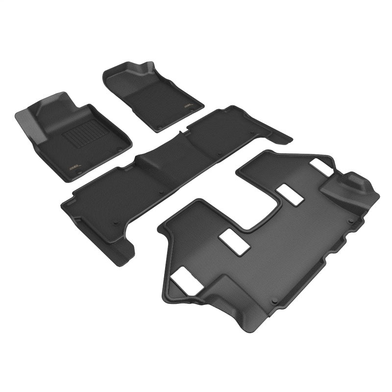 3D MAXpider 19-24 Nissan Armada Kagu Floor Mat- Black R1 R2 R3 L1NS14601509
