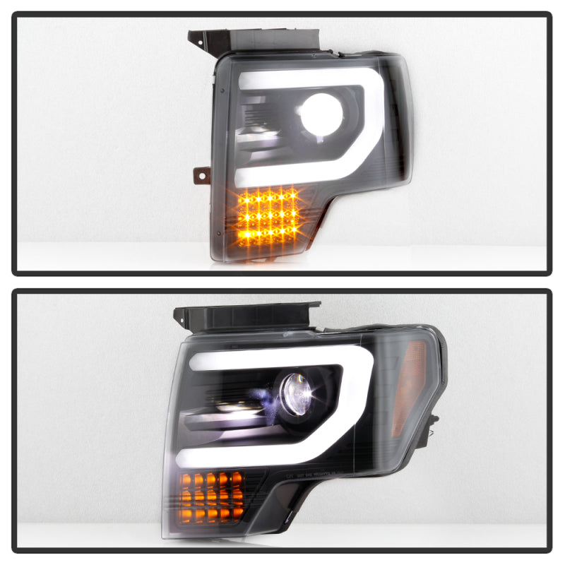 Spyder Ford F150 13-14 Xenon Model Only Light Bar Projector Headlights Blk PRO-YD-FF15013PL-SEQ-BK 5087584