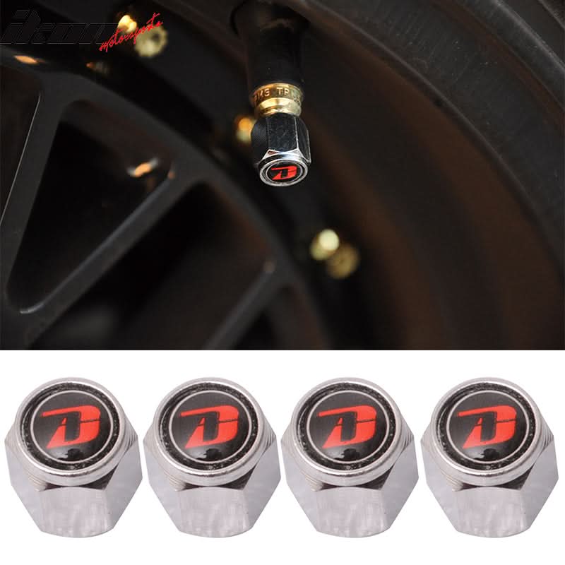 4X Tire Wheel Rims Stem Air Valve Caps Cover Car Truck Silver Aluminum