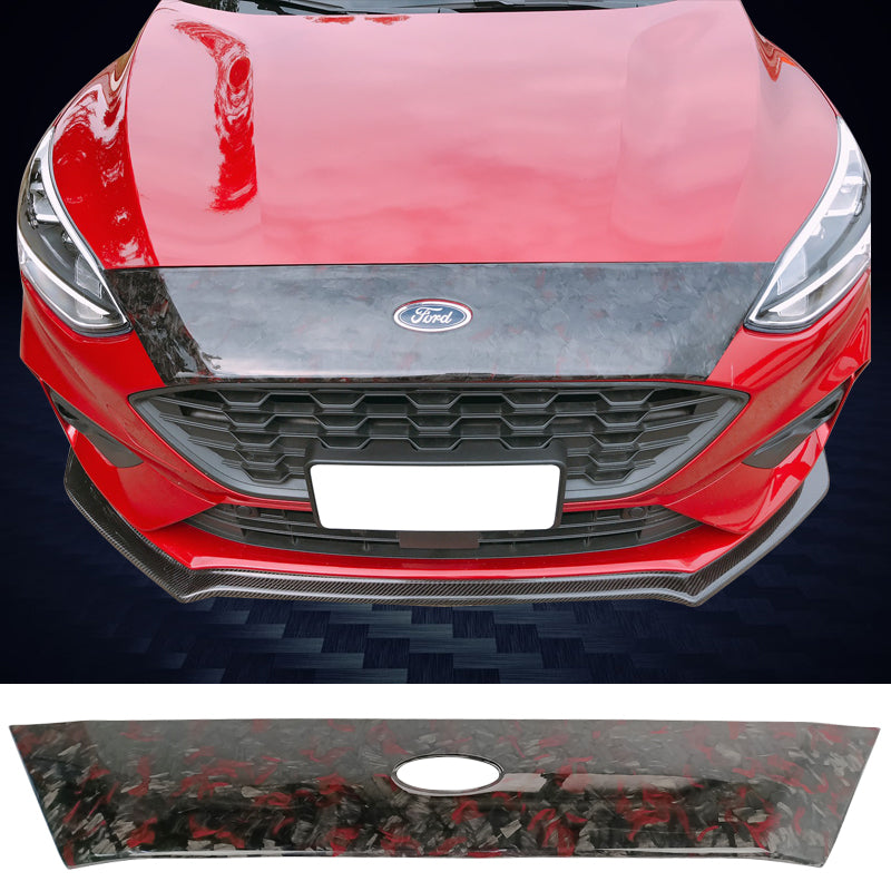 2018-2020 Ford Focus Hatchback Hood Cover Decor Scoop - Red Forged CF