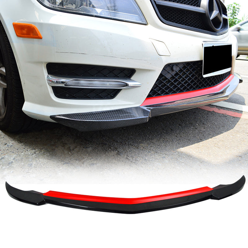 2012-2014 Mercedes Benz W204 Sedan Front Bumper Lip Carbon Fiber