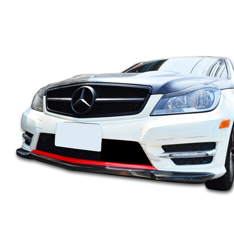 2012-2014 Mercedes Benz W204 Sedan Front Bumper Lip Carbon Fiber