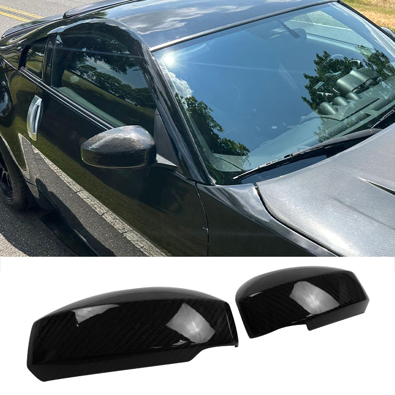 2003-2009 Nissan 350Z Z33 Side Rear View Mirror Covers Carbon Fiber