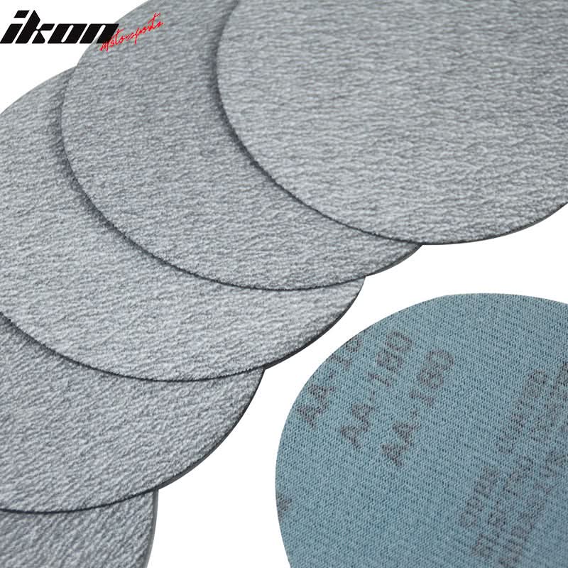 50PC 5in 127mm 180 Grit Auto Sanding Disc Sandpaper Sheets Sand Paper