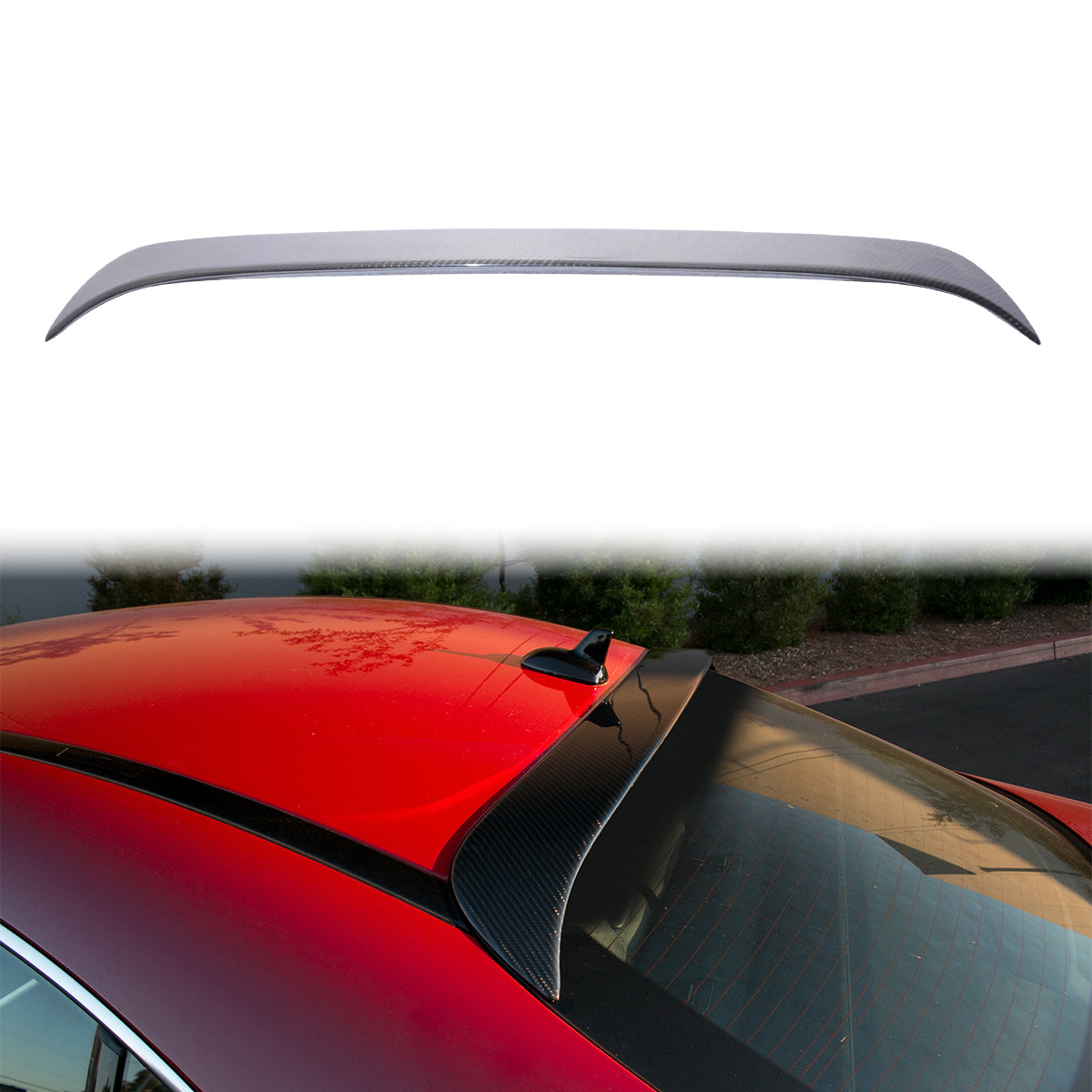 2013-2018 Benz CLA Class C117 Sedan Roof Spoiler Carbon Fiber