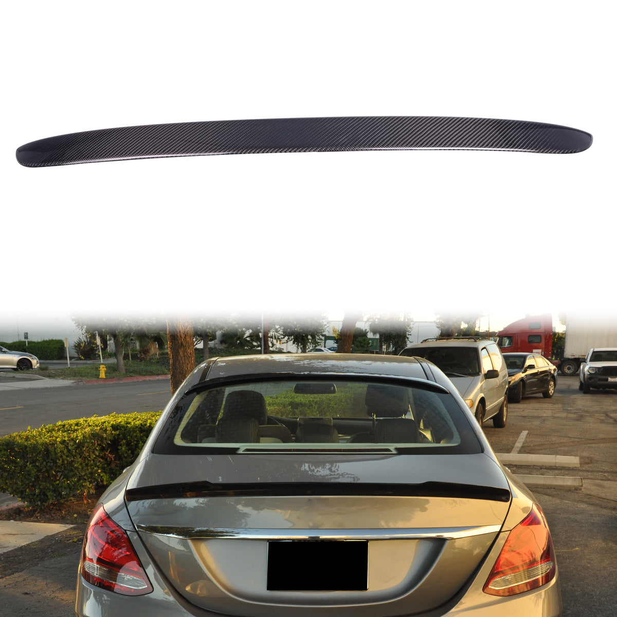 2015-2020 Benz W205 C-Class Sedan Roof Spoiler Carbon Fiber