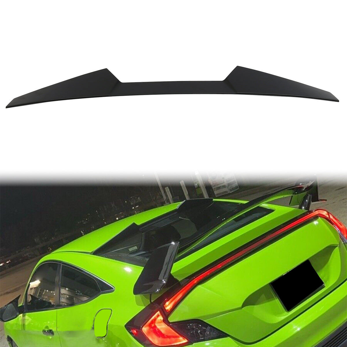 2016-2020 Honda Civic Coupe V Style Roof Spoiler Wing ABS