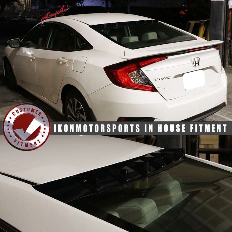 2016-2021 Civic 10th FC1 FC2 FC5 Sedan Gloss Black Roof Spoiler ABS