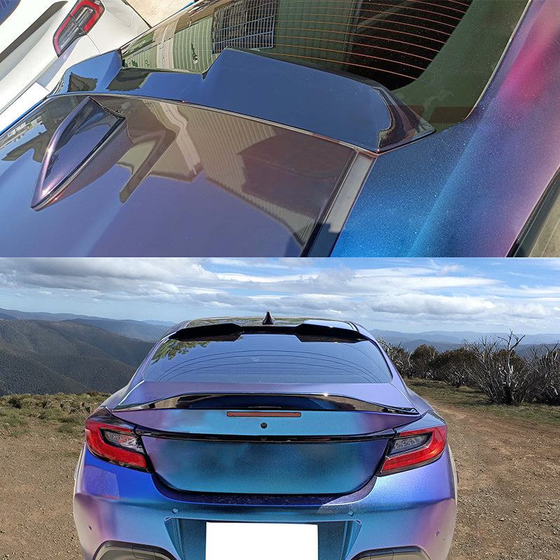 2022-2025 Subaru BRZ Toyota GR86 V Style Rear Roof Spoiler Gloss Black