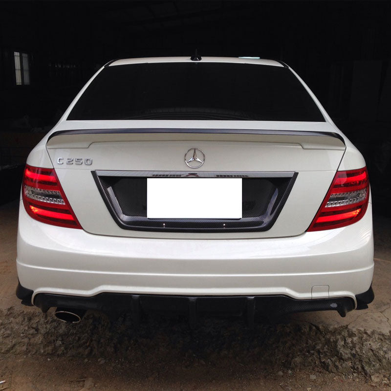 2012-2014 Benz C-Class W204 LCI Rear Lip Diffuser Carbon Fiber