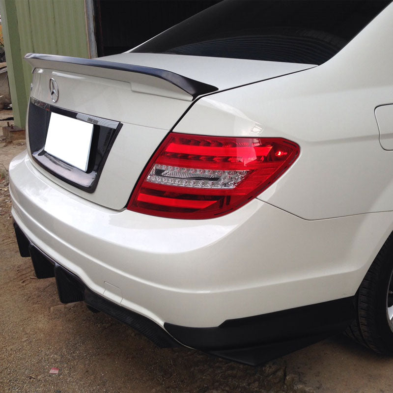 2012-2014 Benz C-Class W204 LCI Rear Lip Diffuser Carbon Fiber