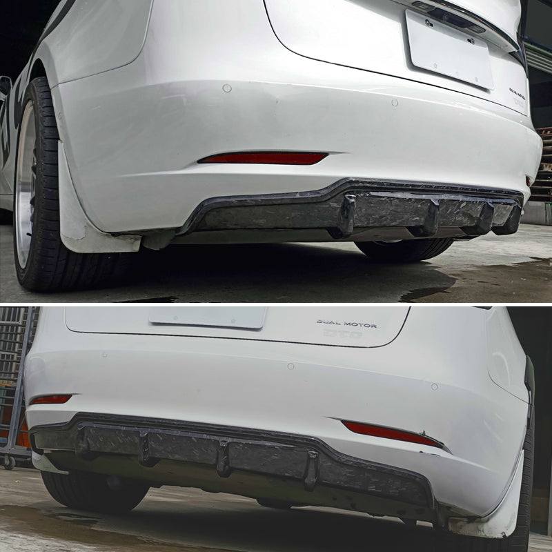 2017-2023 Tesla Model 3 V Style Rear Bumper Diffuser Carbon Fiber CF