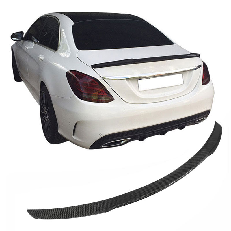 2015-2021 Benz W205 C Class Sedan V Style Carbon Fiber Trunk Spoiler