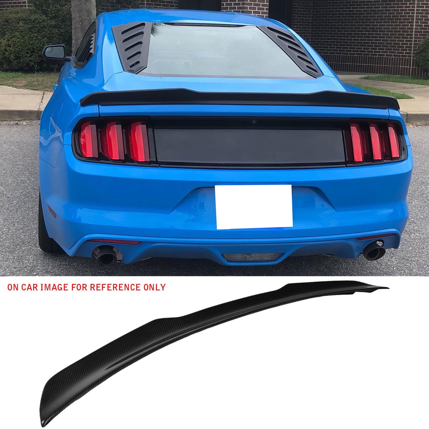 2015-2023 Ford Mustang Coupe Trunk Spoiler V Style Carbon Fiber Wing