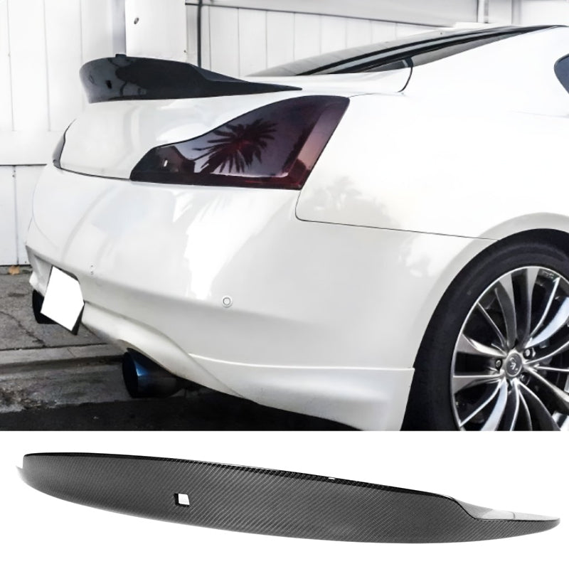 2008-2013 INFINITI G37 Coupe Trunk Spoiler V Style Carbon Fiber Wing