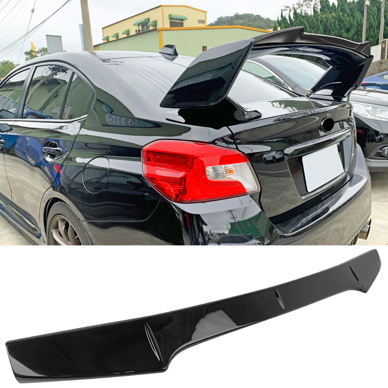 2015-2021 Subaru WRX STI Add-On Trunk Spoiler Gurney Flap Gloss Black