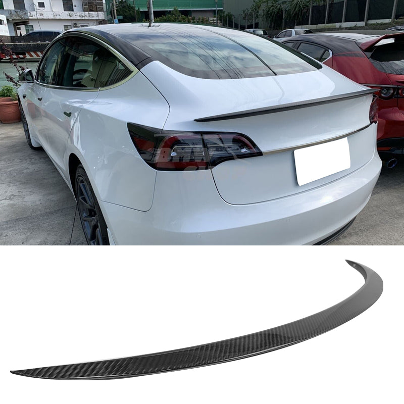 2017-2023 Tesla Model 3 Performance Style Carbon Fiber Trunk Spoiler