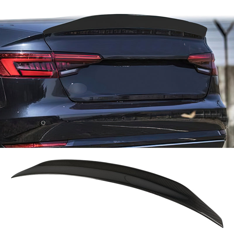 2017-2025 Audi A4 B9 Trunk Spoiler Carbon Fiber V Style Rear Deck Wing