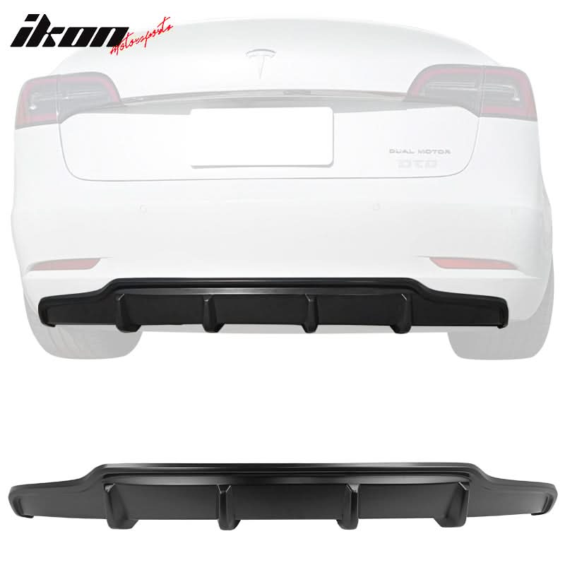 2017-2023 Tesla Model 3 V Style Unpainted Rear Bumper Diffuser ABS