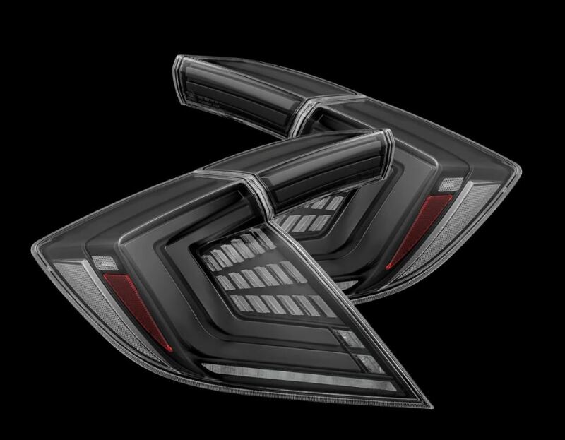 AlphaRex 16-21 Honda Civic Hatchback/ Type-R FK8 Nova-Series LED Tail Lights (Pair) - Alpha Black 676000 *Discontinued