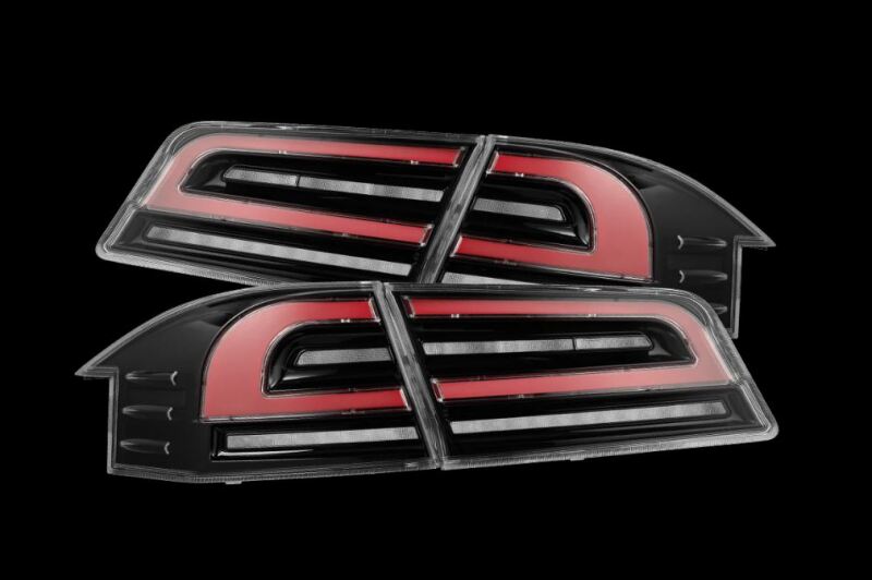 AlphaRex 12-21 Tesla Model S LUXX-Series LED Tail Lights - Black/Red 601130 *Discontinued