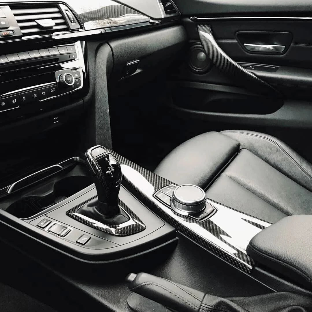 BMW F20 F22 F30 F32 F10 GT F07 F01 X3 F25 X4 F26 Carbon Fiber Gear Shift Knob and Panel Cover Trim (2011 - 2019)
