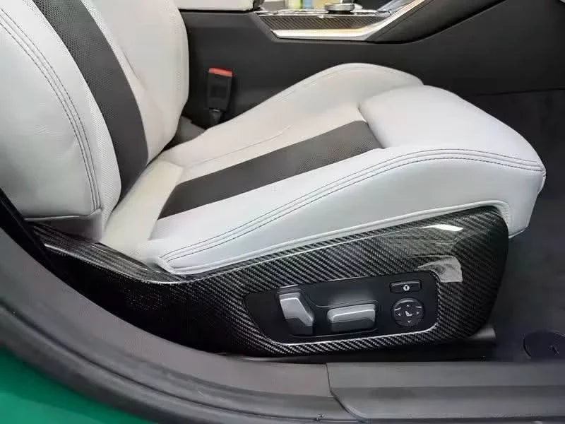 BMW 3 Series G80 M3 G82 M4 Carbon Fiber Side Seat Trim Frame Panel Cover Bezel (2019+)