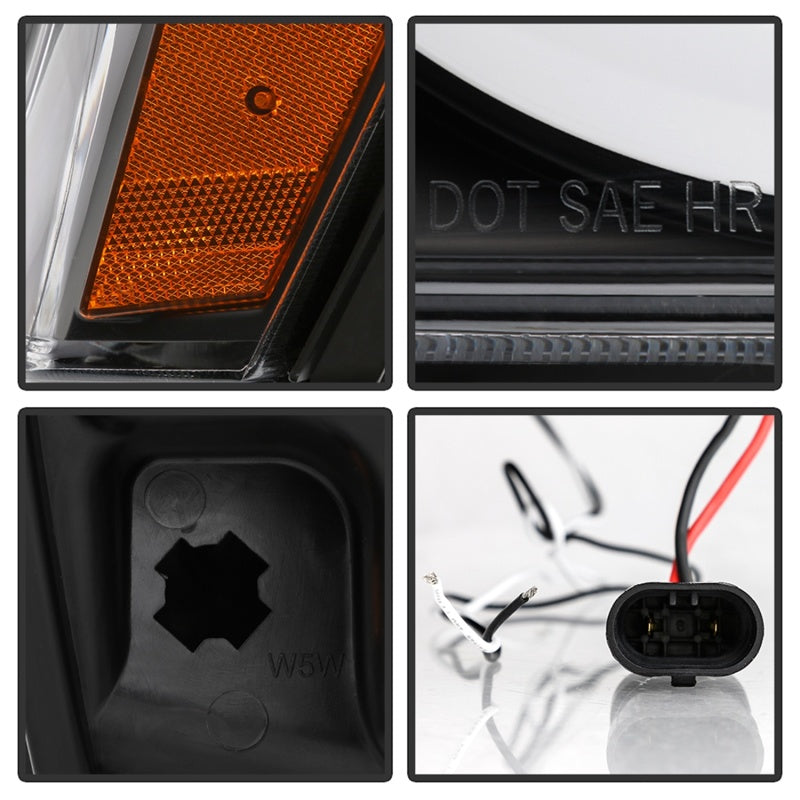 Spyder 05-07 Jeep Grand Cherokee - Light Bar Projector Headlights - Black - PRO-YD-JGC05V2-LB-BK 5086129