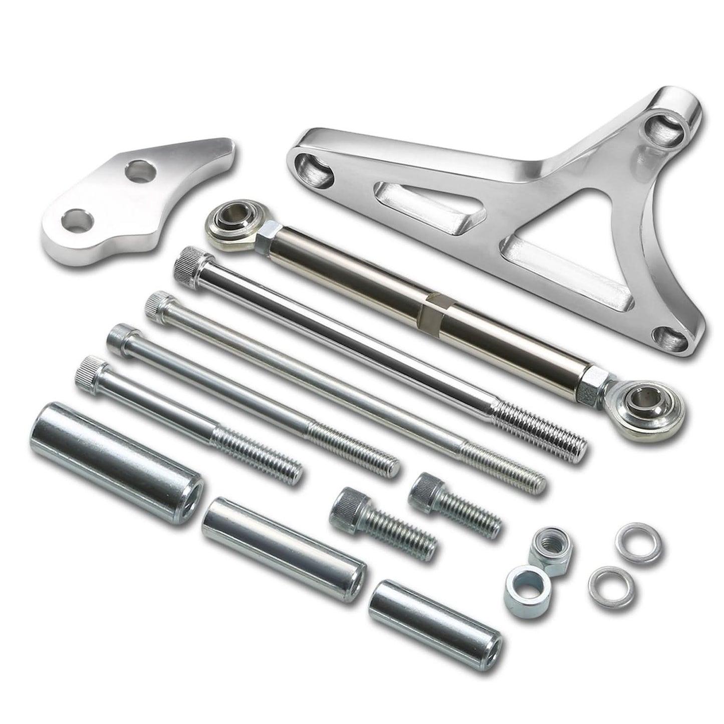 68-93 Ford 5.0L V8 Alternator Bracket Set w/ Tension Rod - Polished