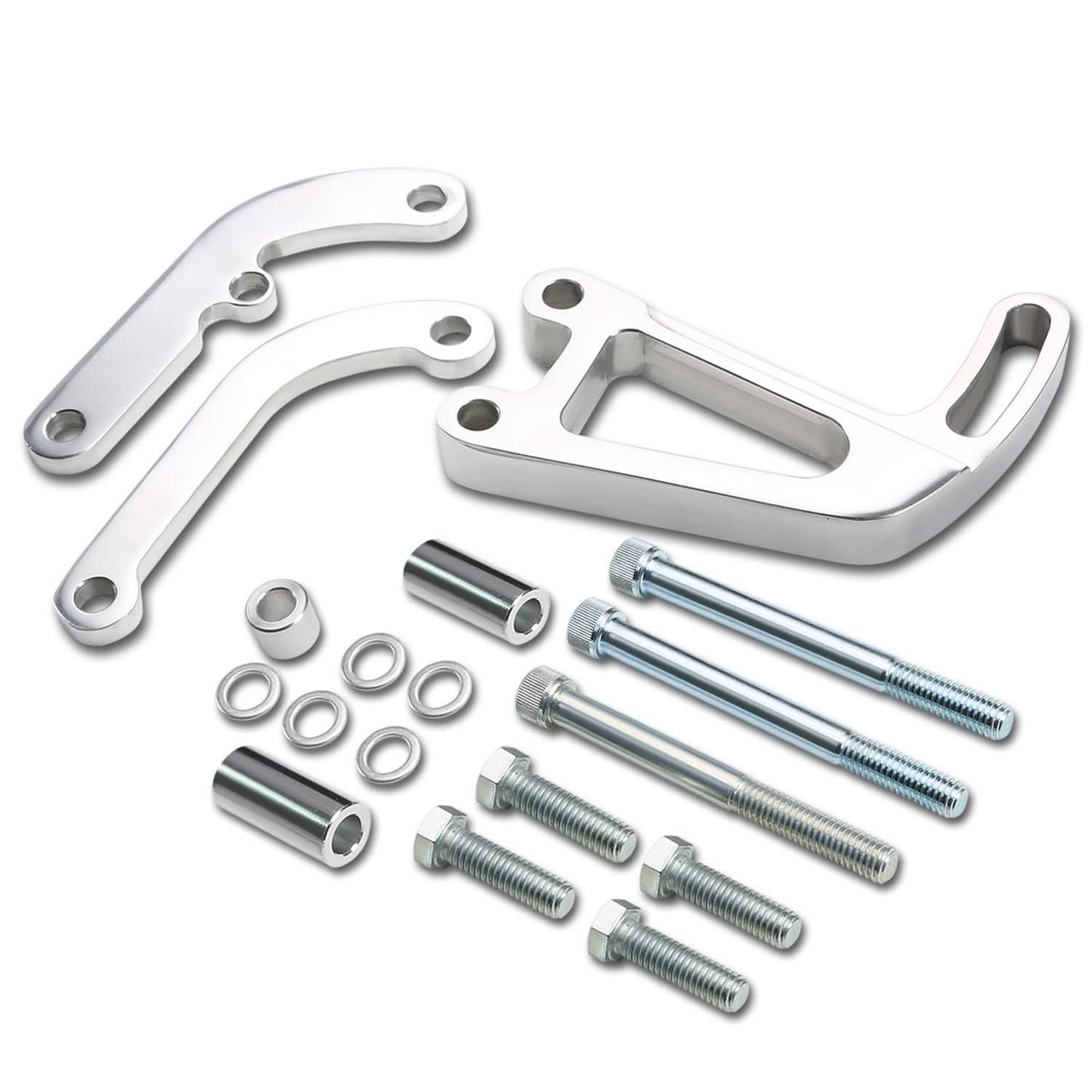 1955-2000 Chevrolet SBC Bracket Set - Polished Aluminum Chrome