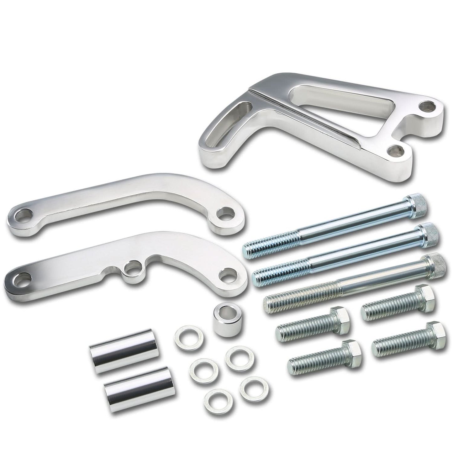 1955-2000 Chevrolet SBC Bracket Set - Polished Aluminum Chrome