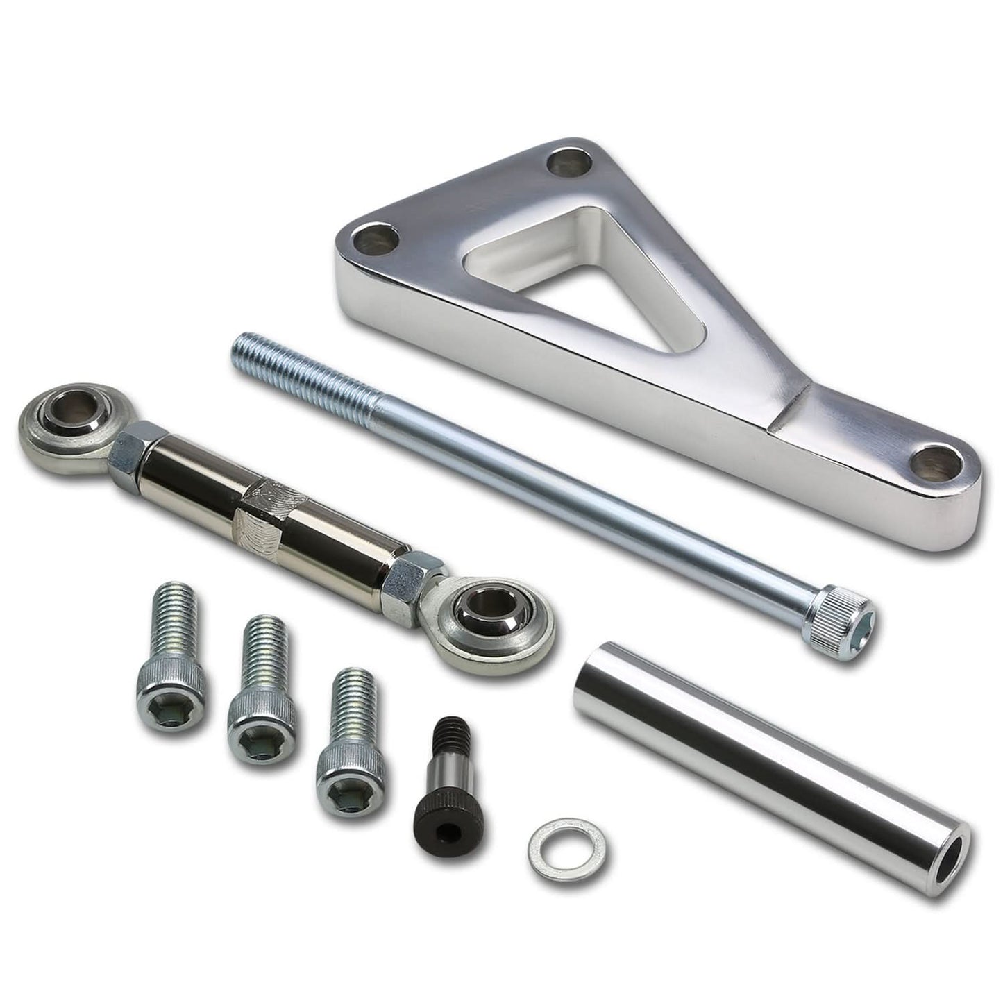 Chevrolet SBC Long Water Pump Alternator Bracket Set - Chrome