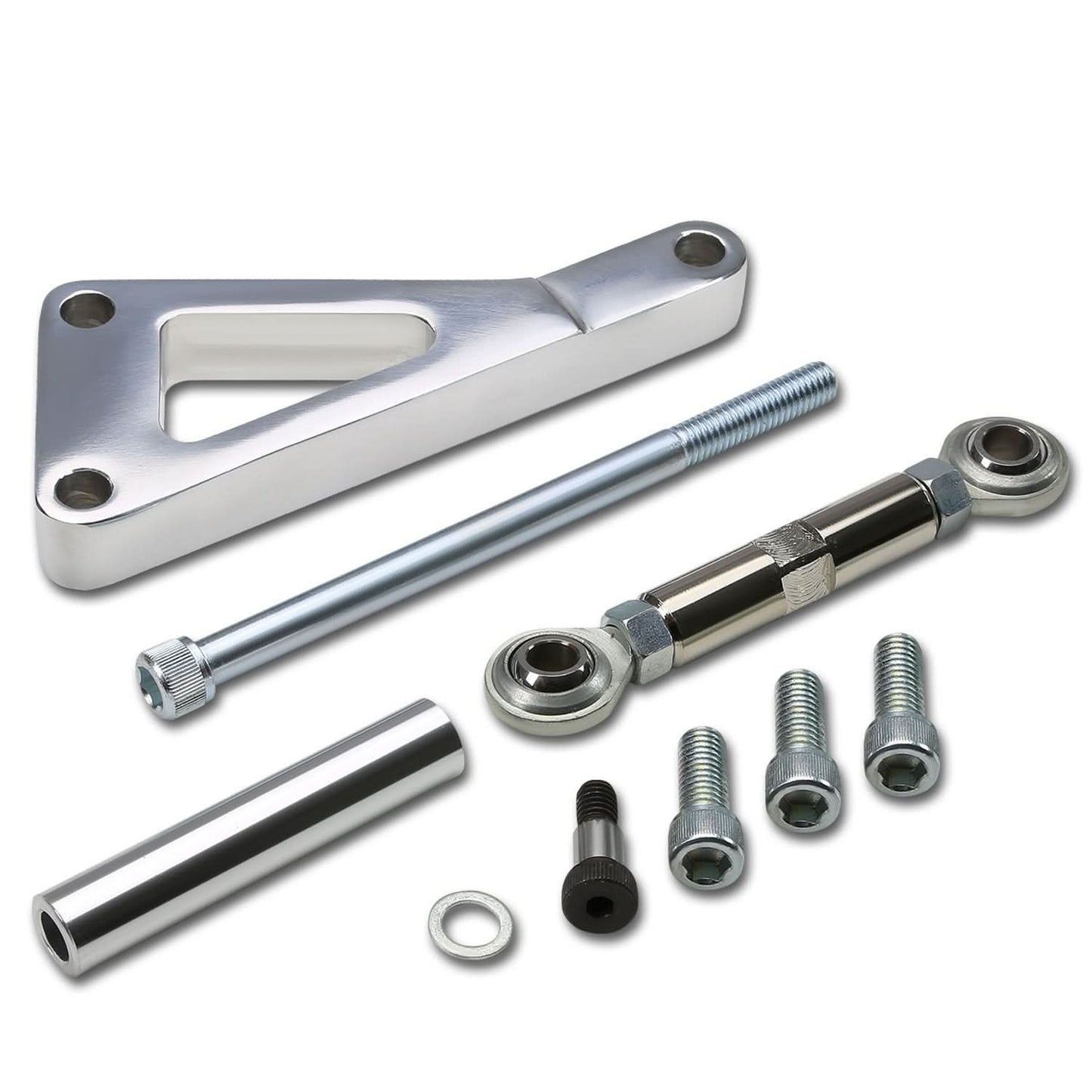 Chevrolet SBC Long Water Pump Alternator Bracket Set - Chrome