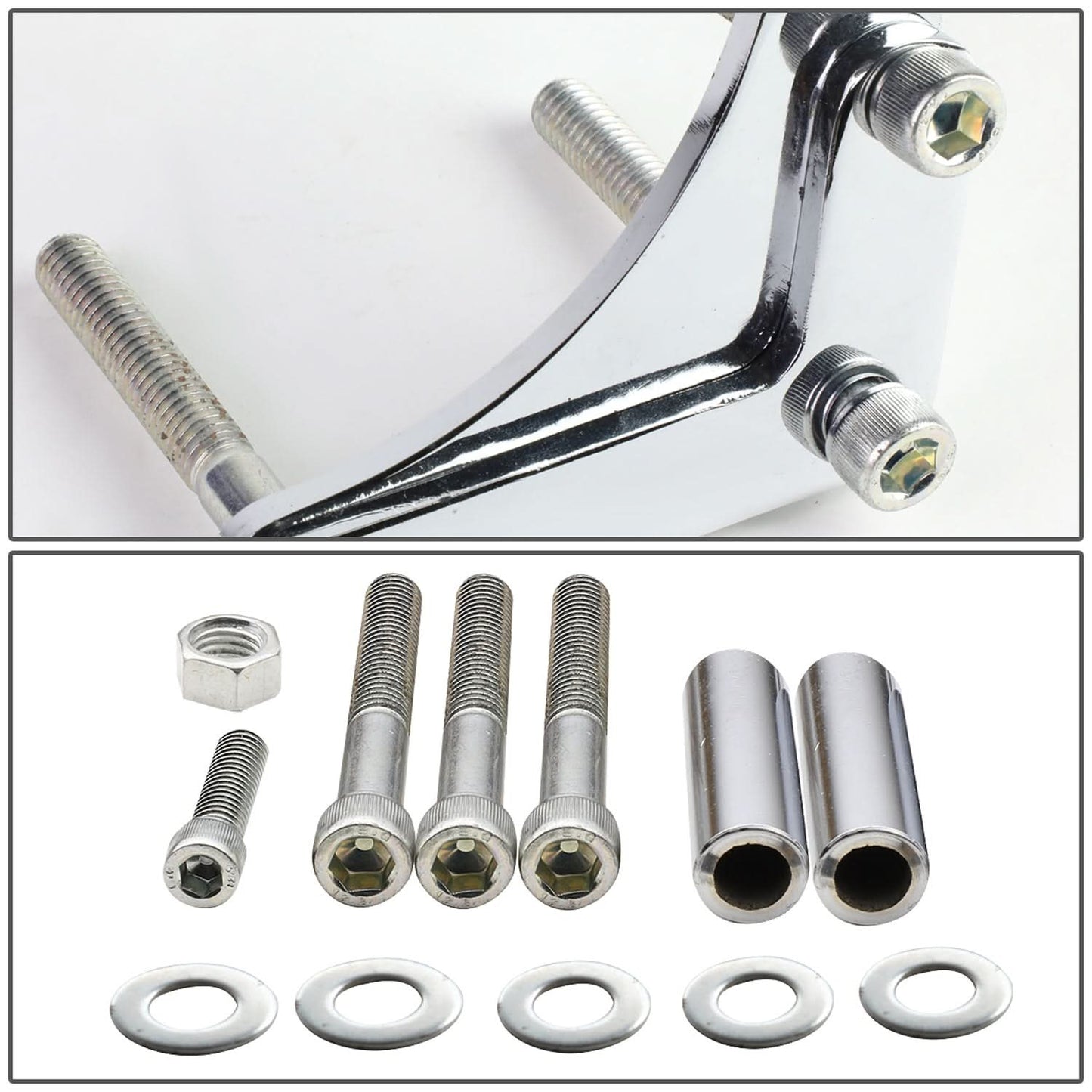 1955-1968 Chevrolet SBC Low Mount Alternator Bracket Set - Chrome