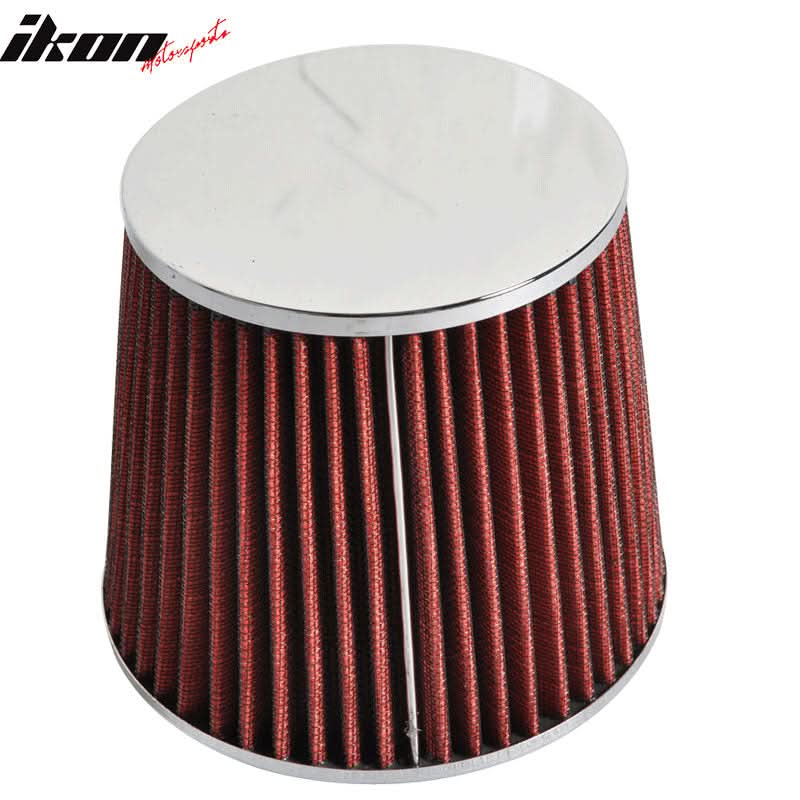Fits 3.5in Race Performance Cold Airintake Cone Filter Red 88-12 Civic