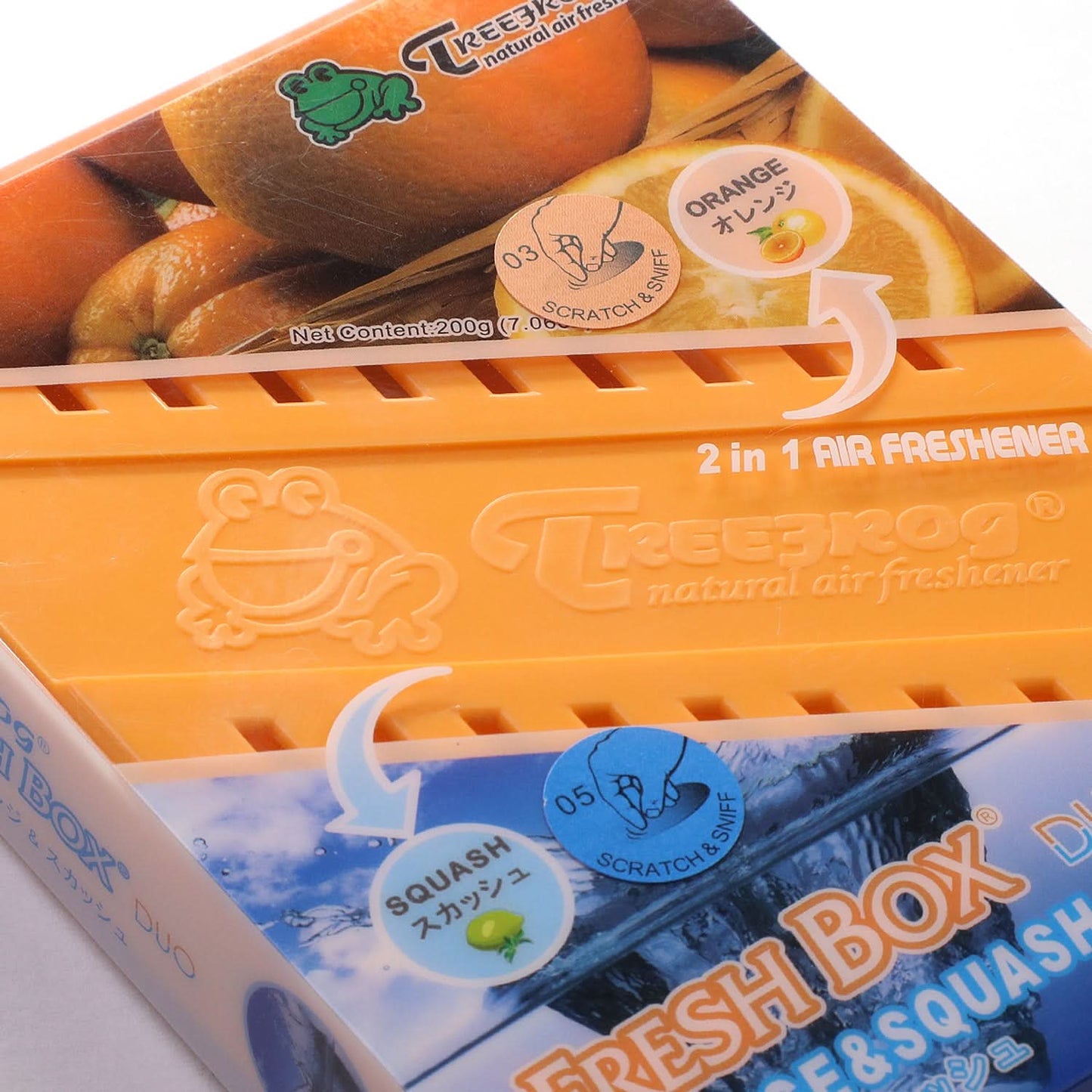 Tree Frog 2-in-1 Fresh Box Duo Air Freshener - 200g Gel Lemon/Orange