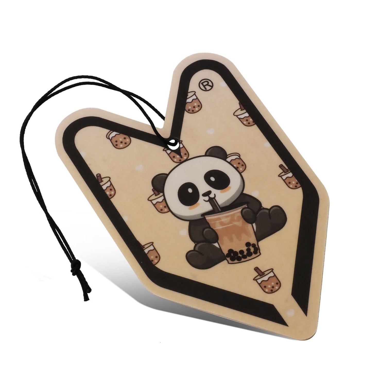 Young Leaf Boba Panda Milk Tea Paper Hanging Air Freshener
