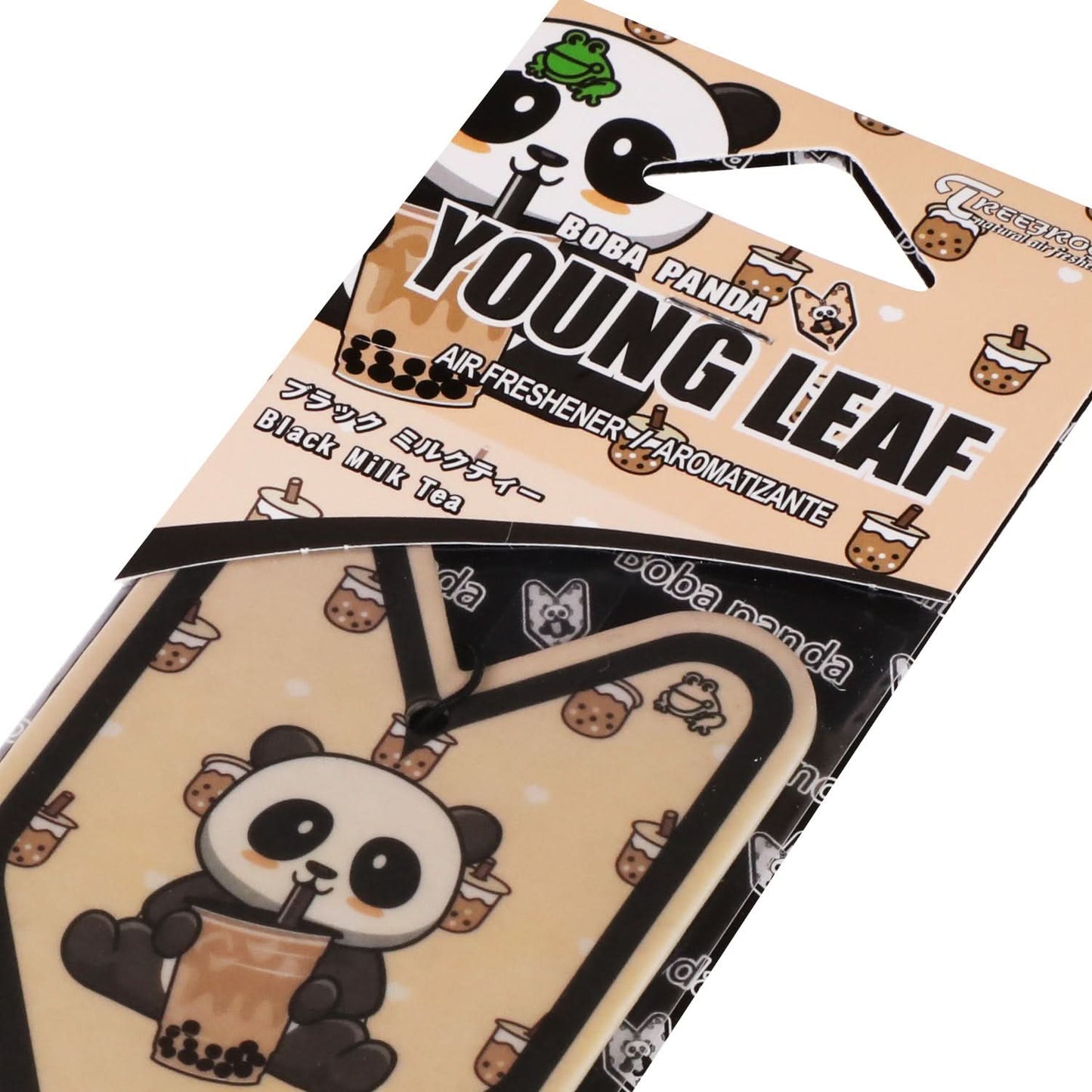 Young Leaf Boba Panda Milk Tea Paper Hanging Air Freshener