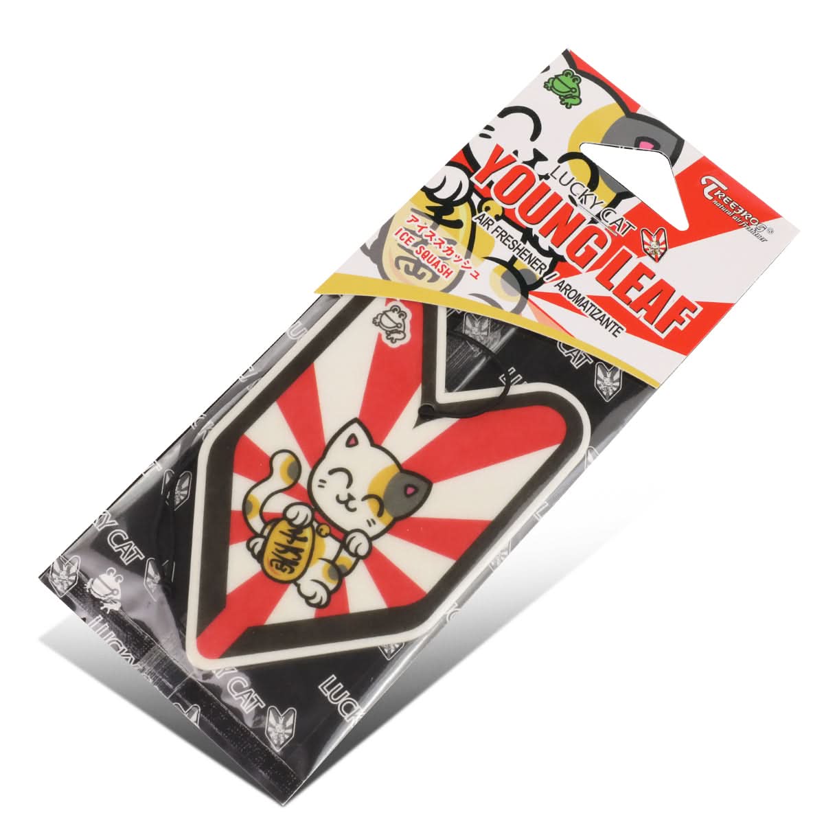 Lucky Cat Ice Squash Paper Hanging Air Freshener - Young Leaf