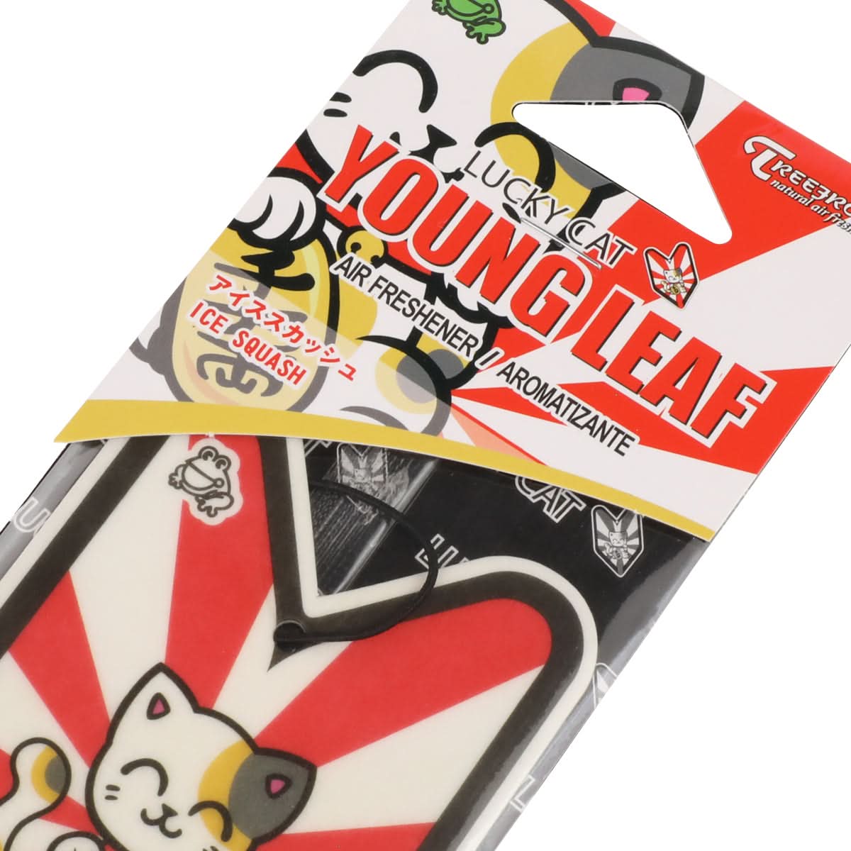 Lucky Cat Ice Squash Paper Hanging Air Freshener - Young Leaf