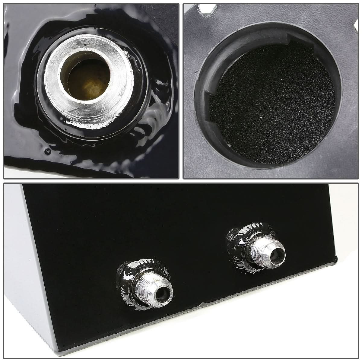 3 Gallon Aluminum Fuel Cell Gas Tank - Black with Bottom Feed