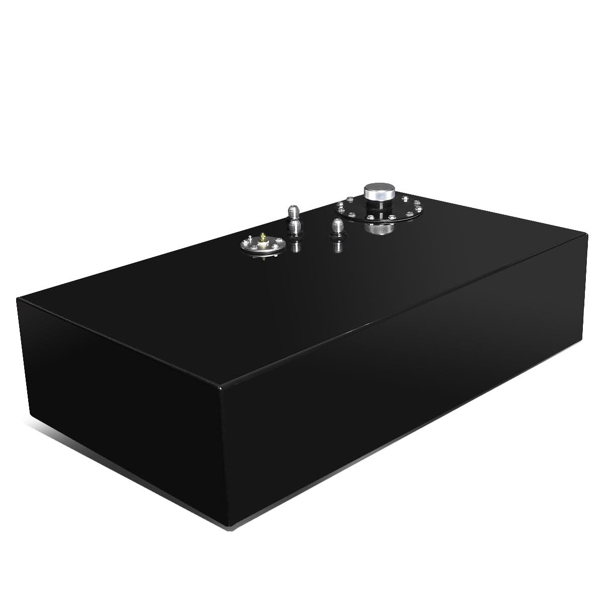 17 Gallon Fuel Cell Gas Tank Bottom-Feed Flat Black Aluminum