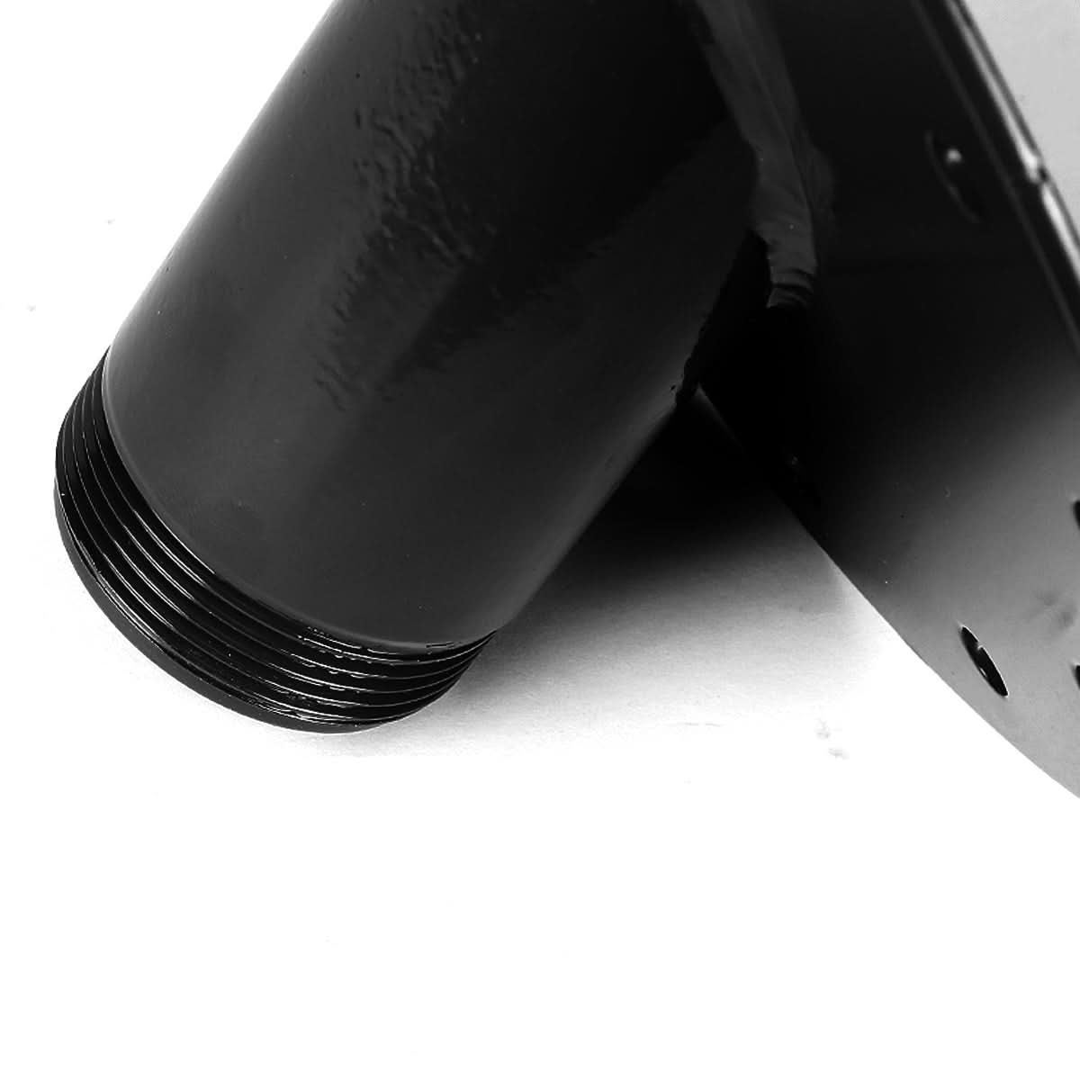 Steel Fuel Cell Filler Neck with Aluminum Cap - 45 Degree Angle Black